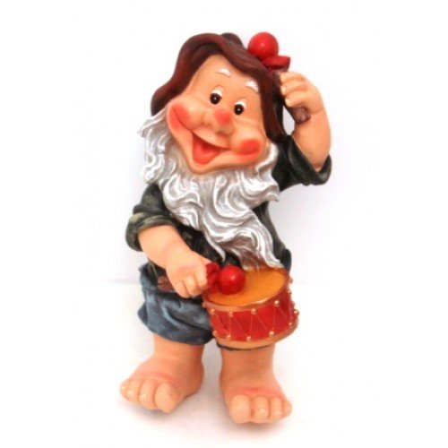 Садовая фигура Гном с барабаном Садовая фигура Гном с барабаном