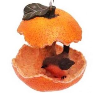 Кормушка Апельсин с птичкой