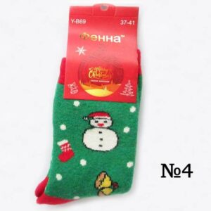 Носки новогодние теплые со Снеговиком