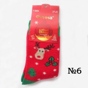 Новогодние шерстяные носки с оленями